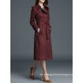 Lapel Ladies Jacket Coat with Girdling Trench Coat Jacket